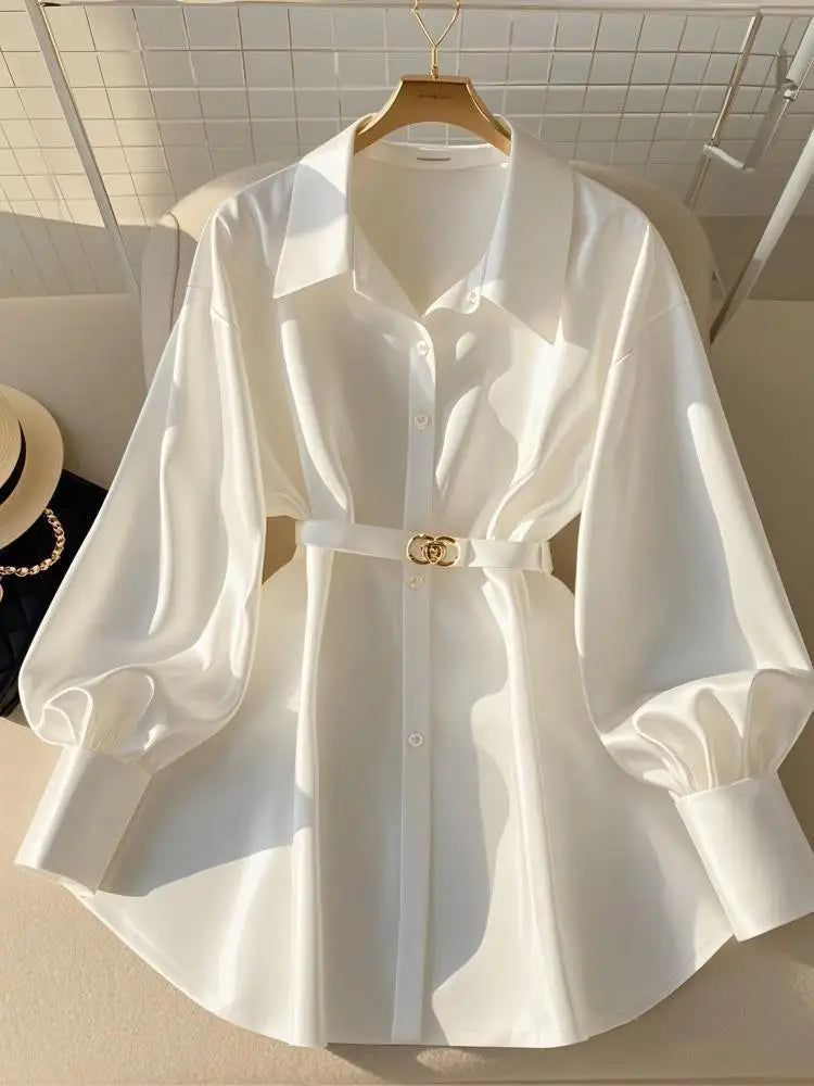 Women's Clothing Early Autumn White Blouses New French High-end Shirts Luxury Design White Shirts Tops Light Mature Style