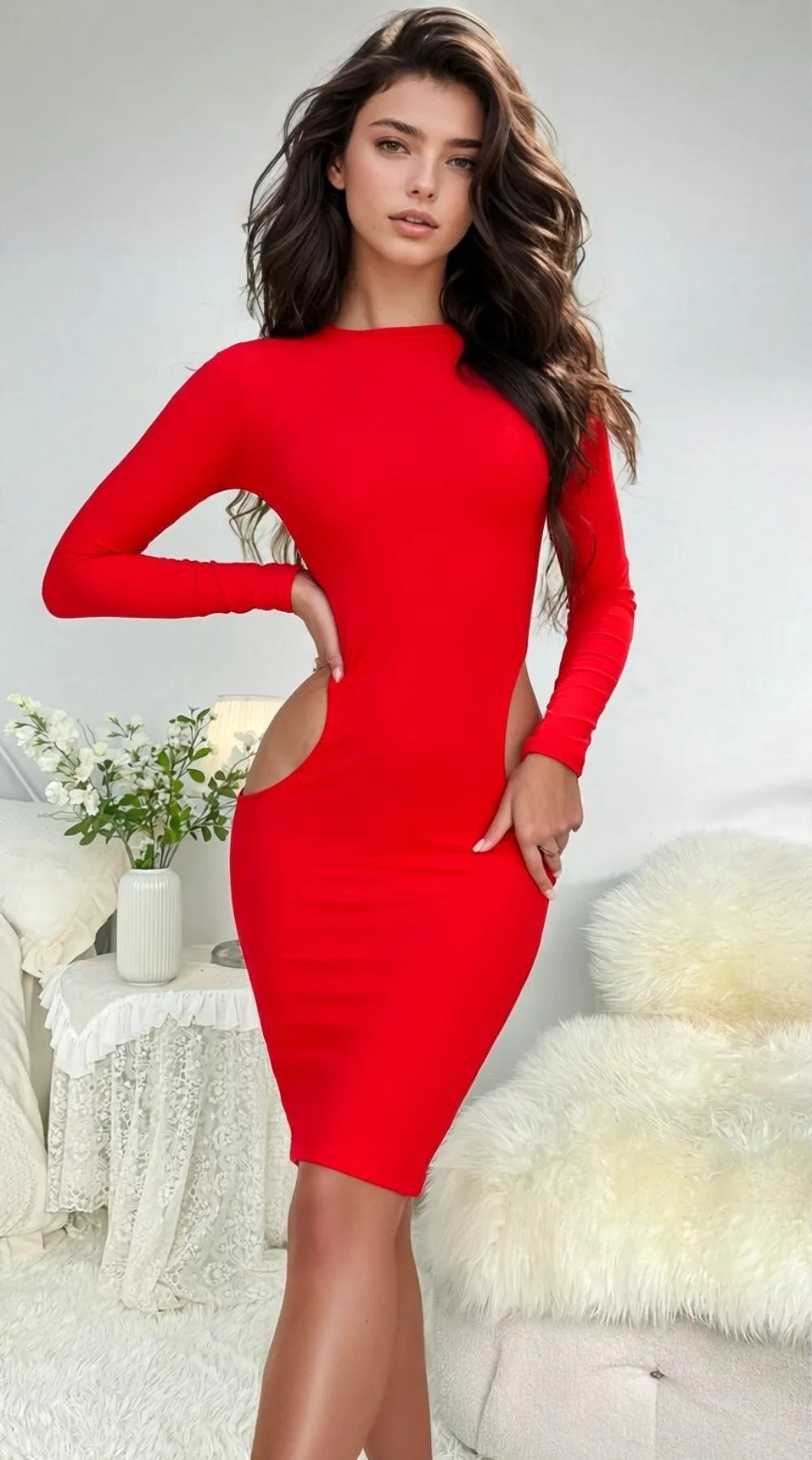 Women's Casual Dresses Female Clothing Elegant Party Dresses Women's Bodycon Dress Long Sleeve