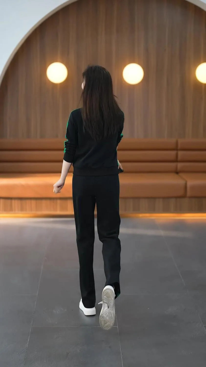 Women Clothing Sets Stand Collar Sweatshirts+Pants 2Pcs Suits 2024 Spring Autumn Casual Tracksuit Lady Fashion Patchwork Outfits