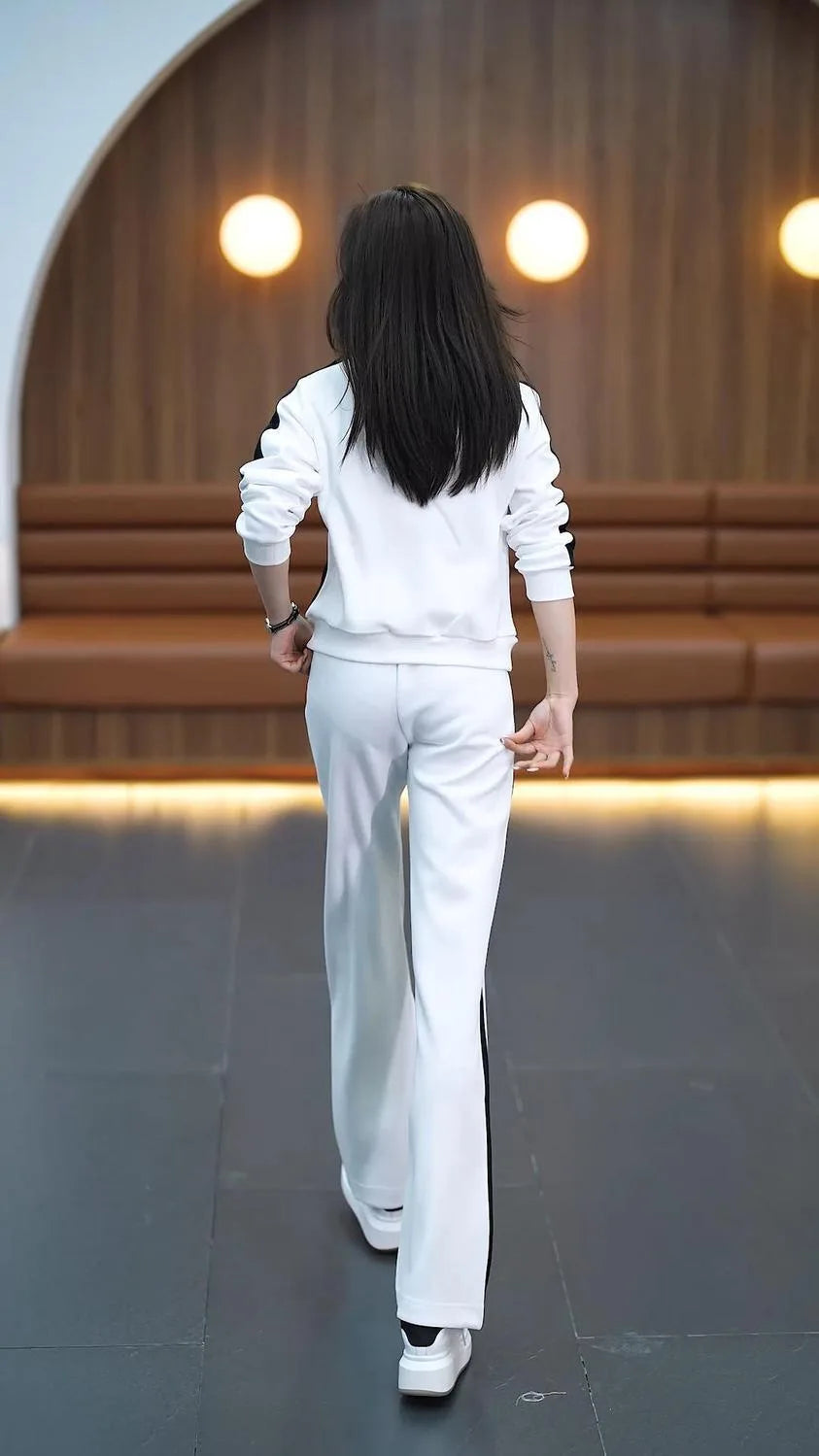 Women Clothing Sets Stand Collar Sweatshirts+Pants 2Pcs Suits 2024 Spring Autumn Casual Tracksuit Lady Fashion Patchwork Outfits
