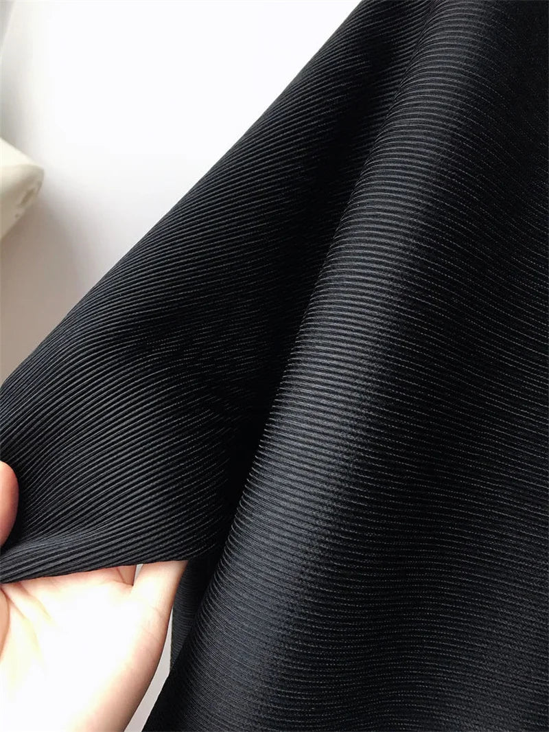 Woman Clothing T-shirt Bat Sleeves Loose and Pleated Small Jacket Women's Single-breasted Pocket Design Pleated Semi-Turtleneck