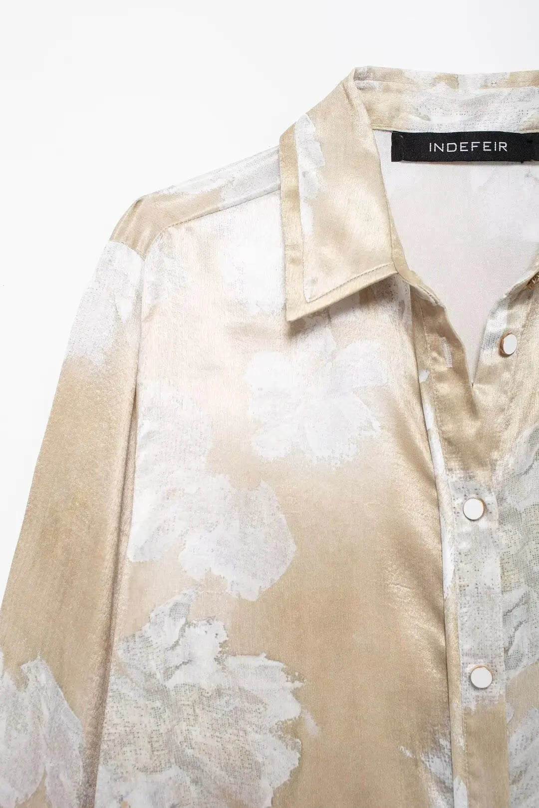 HH Women's Summer Clothing Chic Floral Print Silk Satin Casual Shirt + Retro Zipper Fly Pocket Trousers 2-piece Set