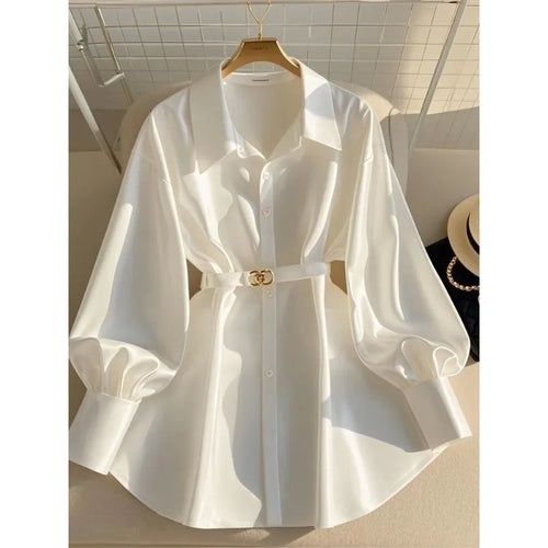 Chemise Blanche Luxe Française – Style Mature Raffiné
