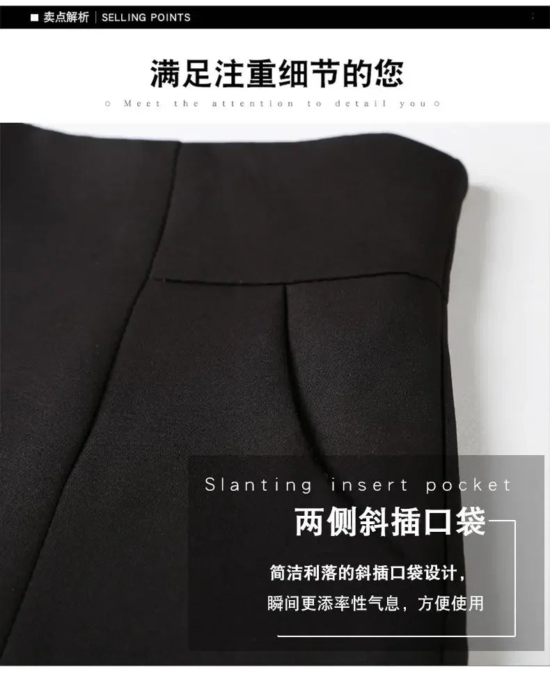 Women's Clothing Black Dress Shorts Summer High Waist A-Line Chiffon Wide Leg Slim Fit Korean Style Office Casual