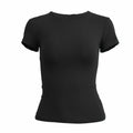 Woman Clothing Short Sleeve T-shirt Slim Fit Tops Female O-Neck Knitted Sheath Tee Shirt Street Wear Sex Sporty 2024 Y2K New2410