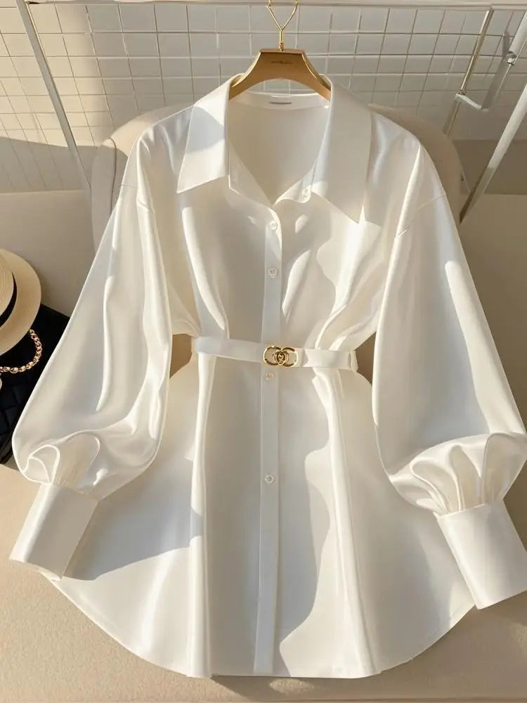 Women's Clothing Early Autumn White Blouses New French High-end Shirts Luxury Design White Shirts Tops Light Mature Style