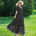 Women's Clothing Red Polka Dot  Summer Dress New Vacation Bohemian Beach Chiffon Long Dresses Female Vestidos Elegant Lady Dress